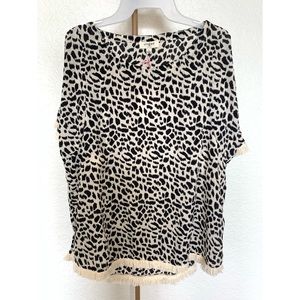 Leopard Shift Blouse in Ivory
